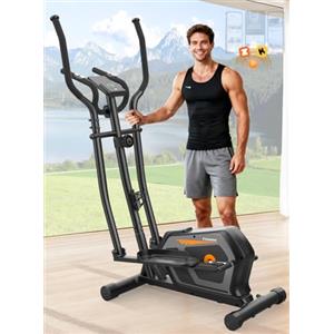 Cowmew Ellittiche Da Casa con App, 3-in-1 Ellittica Ultra Silenziosa con 16 Livelli di Resistenza,volano da 6 kg, Monitor LCD, Pedale Antiscivolo, Portabottiglie, Cyclette Ellittica Fino a 287 LBS