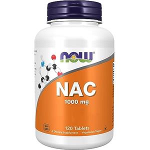 Now Foods NAC (N-Acetyl Cysteine), 1000mg, supplemento alimentare per 5 giorni, 120 compresse vegane, testato in laboratorio, senza soia, senza glutine, vegano