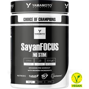 Yamamoto Nutrition SayanFOCUS - Pre-Workout Senza Stimolanti 300g, Migliora Concentrazione e Pump Muscolare