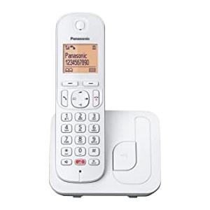 Panasonic KX-TGC250SPW Telefono Senza Fili Digitale Per Anziani Con Blocco Chiamate Non Desiderate, Schermo Di Facile Lettura, Altoparlante Vivavoce Sveglia, Auricolare Unico, Bianco.