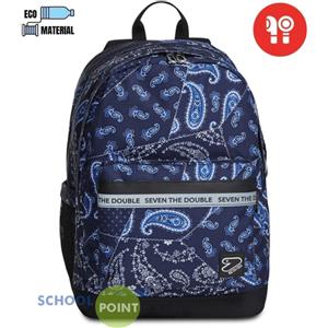 ZAINO SEVEN THE DOUBLE PRO XXL CON EARPHONES WIRELESS BLU SCURO