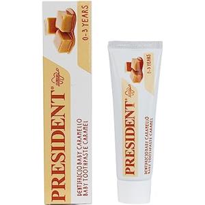 President DENTIFRICIO BABY PER BAMBINI 0-3 ANNI. Gusto Caramello, Senza Fluoro, parabeni, SLS, allergeni e PEG per far crescere i primi denti in modo sano, proteggendoli dalla carie - RDA 20-30ml