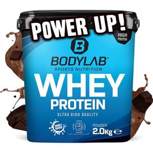Bodylab24 Whey Protein Powder Doppio cioccolato 2kg, proteine per muscoli più forti, whey può promuovere la costruzione dei muscoli, con 80% di proteine, senza aspartamee