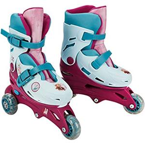 Mondo- 3 in Line Skate Frozen Disney Toys II Skates-Pattini Doppia Funzione Regolabili-Ruote PVC-Roller Bambina-Size S/Mis. 29/32-28299, Multicolore, S, 18278