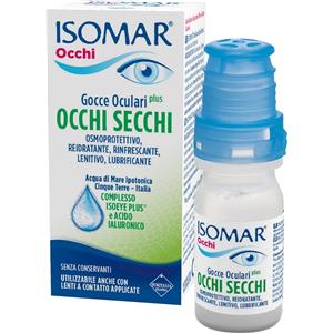 Isomar Occhi Secchi Plus Gocce Oculari 0,20% Acido Ialuronico - Sollievo per Occhi Secchi 10ml