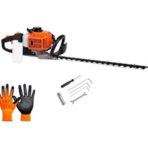 Generico Tagliasiepi a scoppio con motore a 2 tempi da 23 cc, lame a doppio taglio da 60 cm, manico rotante articolato ed ergonomico, spaziatura dei denti di 20 mm: leggero, potente e facile da maneggiare