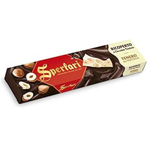 Sperlari - Torrone Tenero alla Nocciola Ricoperto di Cioccolato Fondente, Senza Glutine - 200 gr