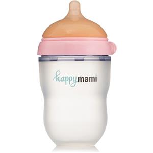 HappyMami, Biberon su Misura con Tettarella in Silicone Medico, senza BPA, doppio Sistema Anticolica, Lavabile in Lavastoviglie, adatto a ogni tipo di Allattamento. (Rosa 250 ml)