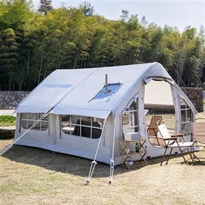 Miuxe Casa Di Tenda Gonfiabile Tenda Da Campeggio 6-8 Posti Per Famiglie Con Foro Per Stufa, 4 Stagioni Tienda Hinchable Tenda Pop-up Con Borsa Portaoggetti, Grande Tenda Ad Aria