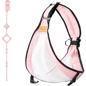 Naapesi Baby Carrier - Portatili regolabile Marsupio Neonato Multifunzione Comodo Tragegurt Fascia Porta Bebe con Cinghie Giocattolo regolabile in Silicone per Bambini Neonati (Rosa)