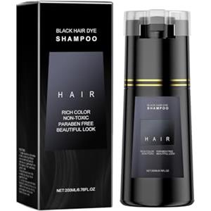 Alisvia Shampoo Colorante Nero, Hair Dye Shampoo, Copertura Completa Dei Capelli Bianchi E Colore Intenso A Lunga Durata, Formula Nutriente Per Capelli Luminosi E Morbidi, Per Tutti I Tipi Di Capelli
