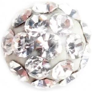 Sanico Srl Orecchini Inverness Pallina Pavè Bianca R578 - Biocompatibili in Acciaio Chirurgico