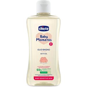Chicco Olio Bagno Baby Moments 200 ml - Formula Naturale per Pelli Sensibili con Olio di Cotone e Vitamina E