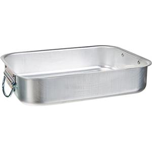 Baldassare Agnelli Pentole Agnelli FAMA5026 Rostiera Rettangolare ad Angoli Tondi, Alluminio, Argento, 26 x 20 x 6 cm