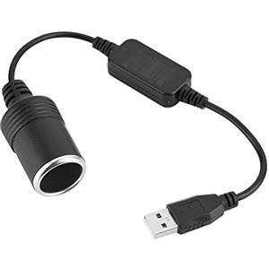 cigemay Adattatore convertitore presa accendisigari auto cavo USB da 5 V a 12 V, adatto per registratore di guida, cane elettronico, caricabatteria da auto