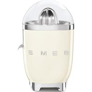 Smeg, Spremiagrumi Elettrico CJF11CREU, Spremitura a Pressione Manuale, Beccuccio Antigoccia e Cono Universale, Base Antiscivolo, Avvolgicavo Integrato, 70W, Panna