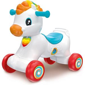 Clementoni Martino il Cavallino, Ride On 3 in 1 Educativo Bambino i, Gioco Parlante Italiano e Inglese, Giocattolo Primi Passi con Suoni e Luci, Made in Italy, Lingua Italiana,Baby Clementoni,Eta 12-36 mesi