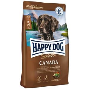 Happy Dog Supreme Canada - Cibo Secco per Cani Adulti 4kg, Senza Cereali e Glutine, con Salmone, Coniglio e Agnello