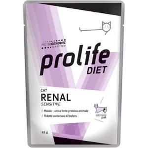 Prolife Renal Sensitive - Alimento Umido per Gatti 85 gr, Supporto Funzione Renale con Maiale Fresco e Riso