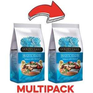 Golden Eagle Holistic Crocchette Salmone e Avena per Cani - 2 Kg - Ideali per Allergie e Salute del Pelo
