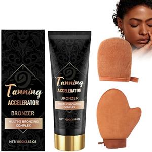 Crsetmyth Crema Autoabbronzante per Viso E Corpo | Abbronzatura Rapida, Effetto Naturale E Duraturo, Senza Odore Artificiale, Vegana E Cruelty Free, Con Guanto Applicatore, 100g Skin Tanning Cream