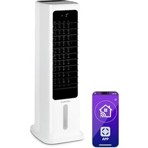 Klarstein Condizionatore Portatile Senza Tubo 60W, 4in1, Umidificatore, Climatizzatore Portatile Silenzioso con Night Mode, Ionizzatore, Ventilatore Aria Fredda, Raffrescatore 450m³/h, Serbatoio 6L