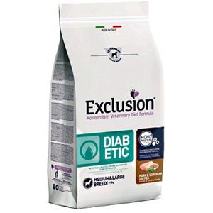 Exclusion Diet Monoproteico Diabetic per Cani Adulto Medium/Large - Maiale, Sorgo e Piselli - 2 Kg