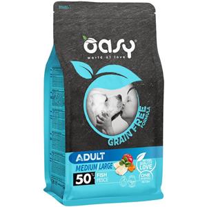 Oasy GRAIN FREE ADULT MEDIUM LARGE PESCE 12 Kg Prezzo x 2 unità