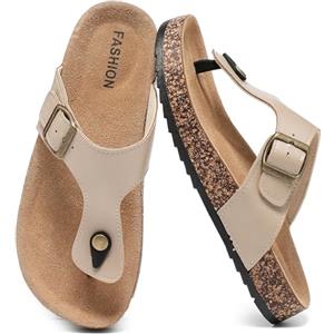 zaxunai Infradito Uomo e Donna con Suola in Sughero Ciabatte Estive Comode Regolabili Antiscivolo Supporto Plantare Sandali Leggeri per Spiaggia Piscina Casual