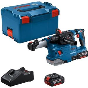 Bosch Professional 18V System Martello perforatore a batteria GBH 18V-22 (con SDS plus, incl. 2 batterie da 4.0 Ah, caricabatteria rapido GAL 18V-40, 2 spazzole circolari, GDE 18V-12, per L-BOXX)