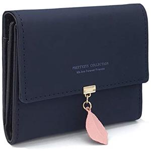 Charltu Portafoglio Donna Portamonete in Pelle Squisita PU, 6 Scomparti per Carte con 1 Finestra di Identificazione 1 Sezione di Fattura e 1 Tasca con Cerniera, Blu Zaffiro