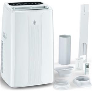 KGOGO Condizionatore Portatile 14000 BTU con Deumidificatore 4 in 1, Ventilatore di Raffreddamento a 2 Velocità, Display Digitale e Telecomando, Kit Finestra, Timer 24 Ore Per Stanze Fino a 32 m²