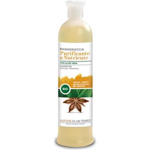 Sapone di un Tempo Docciaschiuma Naturale con Aloe Vera, Olio di Argan e Oli Essenziali 500ml | Bagnoschiuma Nutriente e Purificante per Pelle Secca, Shampoo Doccia Idratante Eco-Bio