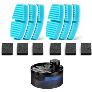 GIOTOHUN 12 Fontanella per Gatti Filtris: Fontana per Gatti Filtris - 6 Filters a Carbone + 6 Filters in Schiuma - Adatto per Fontanella Gatto senza Fili (B0CPHQ12FV)