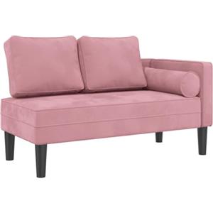 vidaXL Chaise Lounge con Cuscini Rosa in Velluto, divano letto, divano imbottito, seduta da soggiorno, dormeuse, seduta da salotto, divano 2 posti