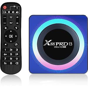 X88 Pro 13 Android 13.0 TV Box, acrilico 4 GB RAM 64 GB ROM RK3528 Quad-Core WiFi6 Dual Band 2.4G/5.8G Ethernet 1000M BT5.0 8K HDR10+ Ultra HD USB3.0 Smart Home Player, X88PROAC64