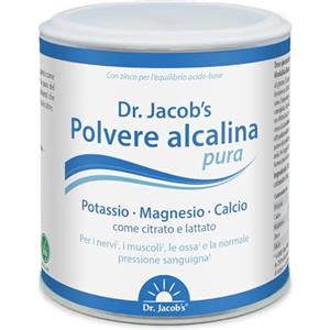 Dr. Jacob's Polvere Alcalina Pura del Dr. Jacob, Barattolo da 200 g I Potassio, Magnesio, Calcio, Zinco come Citrato e Lattato I Equilibrio Minerale e Alcalino Mirato* I 36 Porzioni