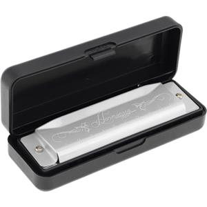 OriGlam Blues - Armonica a bocca con organo diatonico, in chiave di do, 10 fori, 20 toni, argento