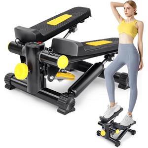Pejevir Mini stepper 2 in 1 per la casa con Power Ropes, Up-Down Swing Stepper con display LCD, allenatore gambe/braccio, Home Fitness Exercise Stair Stepper per esercizi