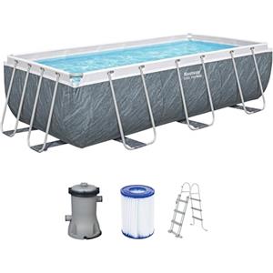 Bestway 56721-7 Set piscina fuori terra Steel Pro MAX da 4,04 m x 2,01 m x 1,00 m, grigio