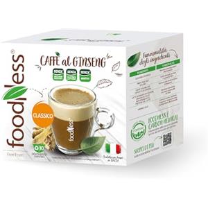 foodNess - 1 Box da 10 Capsule di Ginseng Dolce Free, Capsule Compatibili con Sistema Dolce Gusto, Solubile per Caffè con Estratto di Ginseng, Senza Glutine, Additivi, Lattosio e Zuccheri Aggiunti