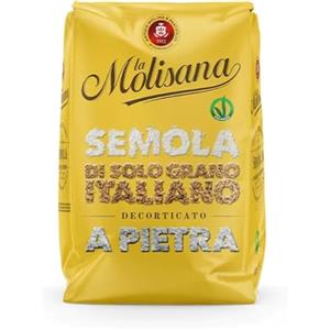 La Molisana, Semola di Grano Duro Decorticato a Pietra, Solo Grano Italiano - Ideale per Pasta Fresca, Gnocchi alla Romana, Dolci e Cous Cous - Confezione da 1kg