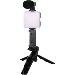 WATERBELINE Treppiede con luce LED ad anello e supporto per treppiede da tavolo, supporto regolabile per telefono per fotografie e registrazioni video