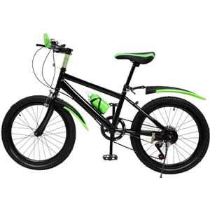 FUNYSF 20 pollici, 6 marce, per bambini, ragazzi, ragazze, mountain bike, mountain bike, doppio disco, freni in acciaio al carbonio, per bambini, per viaggiare e in città (verde)