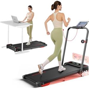 HomeTro Tapis Roulant Pieghevole 2.5HP per Casa, Inclinazione Manuale, Fino a 12 km/h, Display LED a Colori, Struttura Compatta Salvaspazio con Sistema Silenzioso, Nero