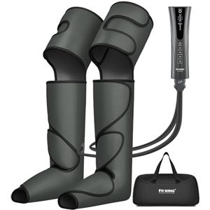 FIT KING Pressoterapia per Casa, Massaggiatore Gambe, Circolazione Sanguigna, Allevia Dolori Muscolari, Ideale per Ufficio, Anziani e Sportivi (Piedi, Polpacci e Cosce)