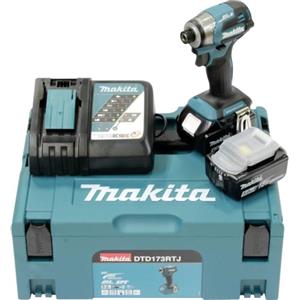 Makita Avvitatore a percussione a batteria 18 V/5,0 Ah, 2 batterie + caricatore in MAKPAC