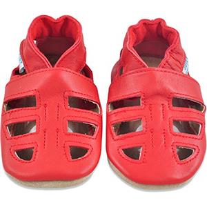 Juicy Bumbles Sandali Bambina Primi Passi - Scarpe Neonata Estive - Scarpe Bambina in Morbida Pelle - Scarpine Neonato - Spartani Rossa - 12-18 Mesi