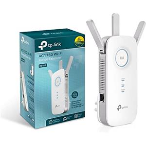 TP-Link RE450 Ripetitore Wireless, Velocità Dual Band AC1750Mbps, WiFi Extender e Access Point, Compatibile con Modem Router, 1 Porta Gigabit, Tecnologia TP-Link OneMesh, Bianco