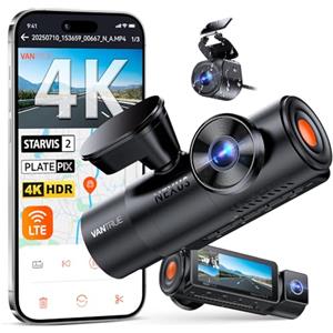 VANTRUE N4 Pro S Dash Cam Auto 4K +1080P+2.7K, STARVIS 2 Telecamera per auto, Modalità Parcheggio 24H, HDR 5GHz WiFi e GPS Dashcam Fronte Retro, Super Visione Notturna, LTE Remoto Opzionale, Max 1TB
